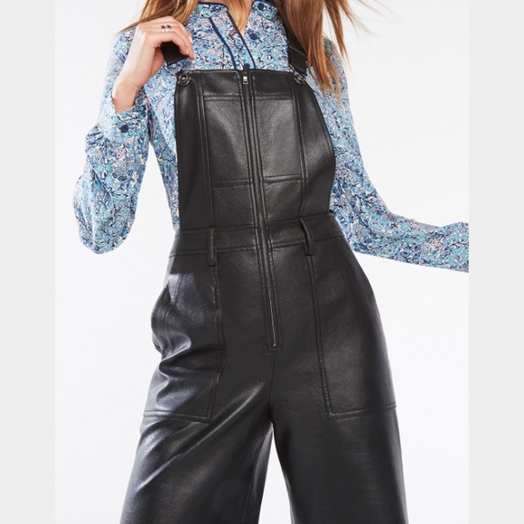 BCBG Max Azria "Jamee" Faux Leather Overalls - Picture 4 of 4