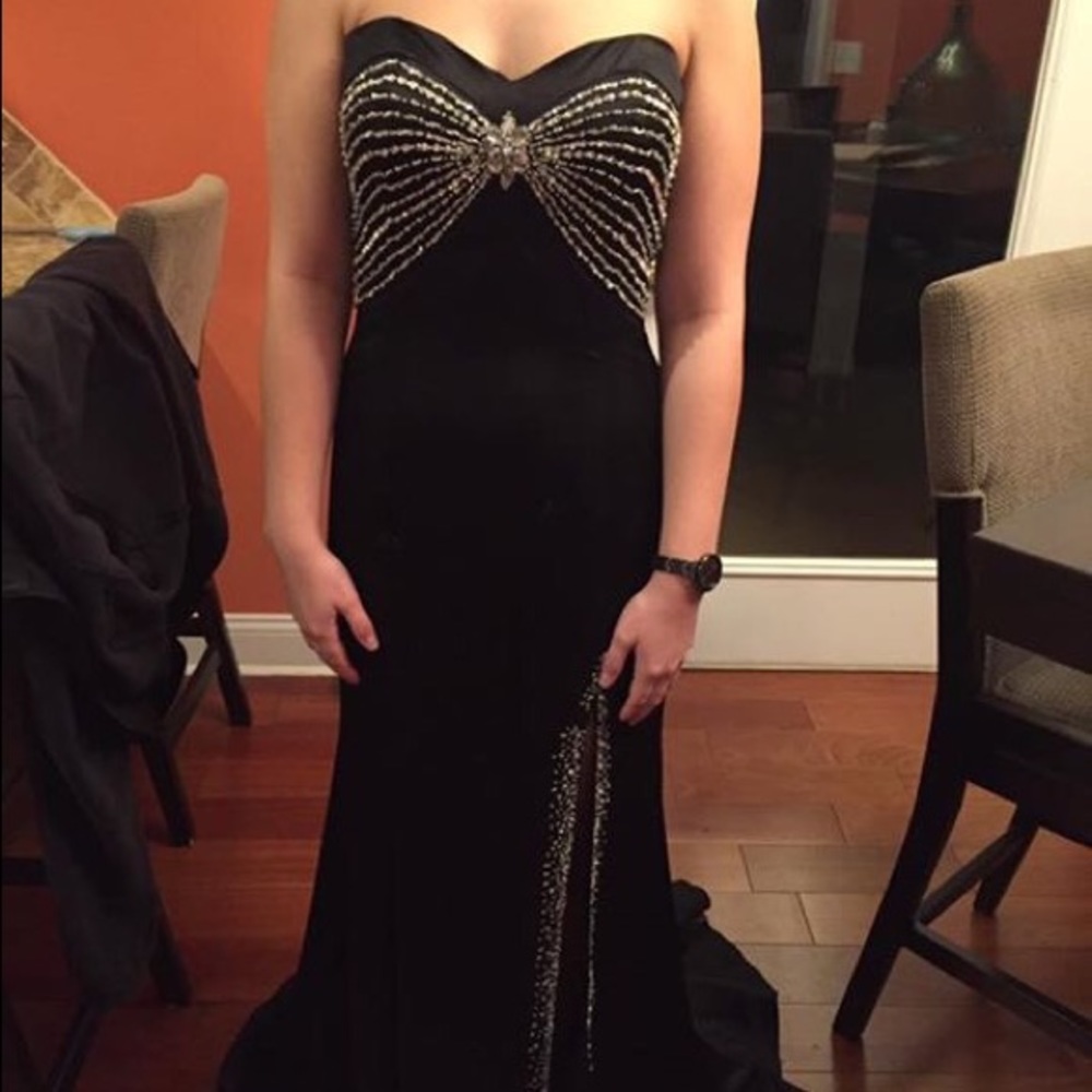 Black formal gown, worn once