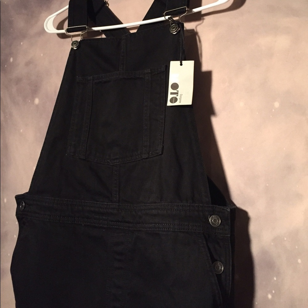 Topshop Black Moto Overalls Dungaree NWOT