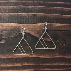 Sterling Silver Mod Triangle earrings.