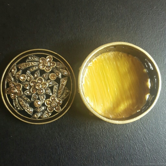 NEW ❤ FLOWER JEWELRY BOX AMBER CRYSTALS❤ - Picture 3 of 4