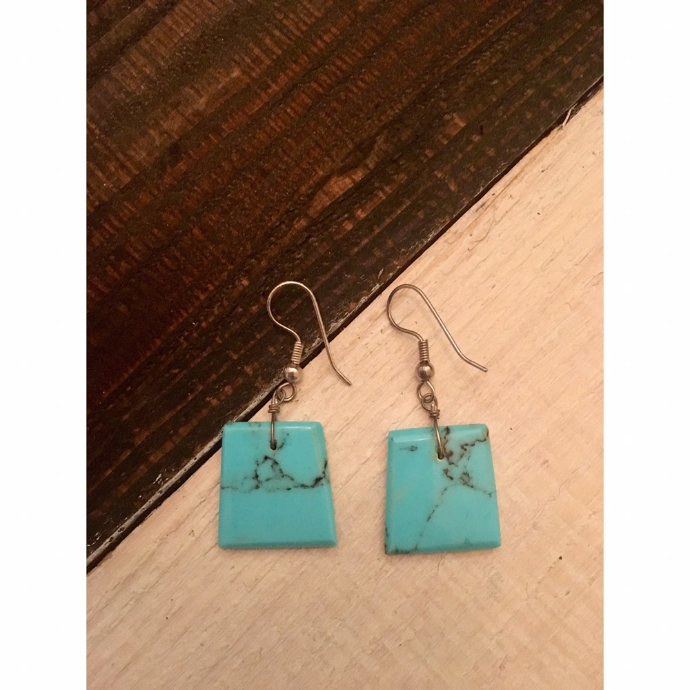 Genuine turquoise earrings.
