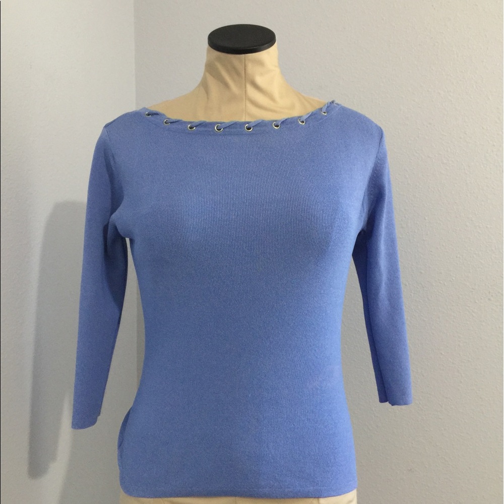 Joesph A. Women's Blue 3/4 Sleeve Knit Top