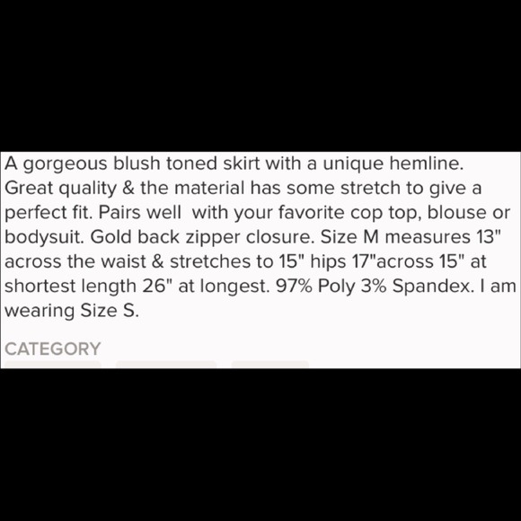 Size M• New•Blush Toned Midi/Mini Skirt - Picture 6 of 6