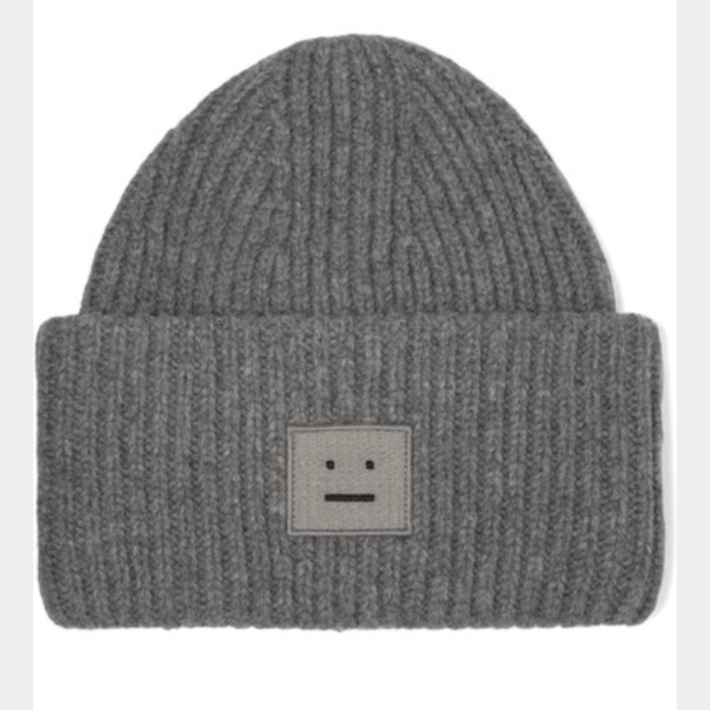 ACNE STUDIOS SIGNATURE BEANIE LOGO USED TWICE