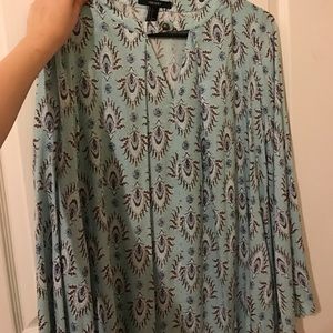 70's Inspired Mint Pattern Dress