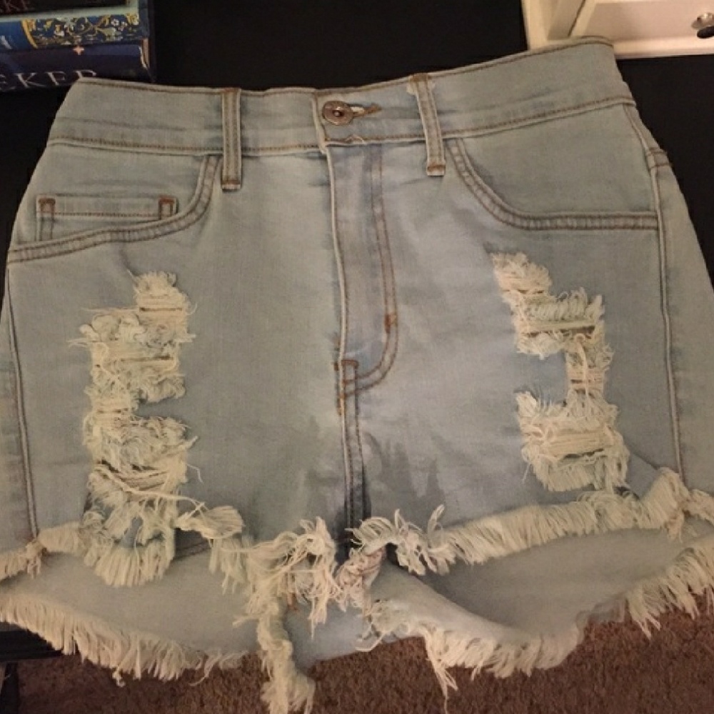 Gypsy Warrior High Waist Light Denim Shorts