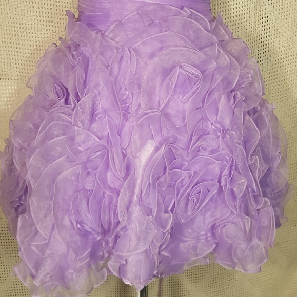 Strapless Lavender Party Dance Short Dress - Picture 2 of 6