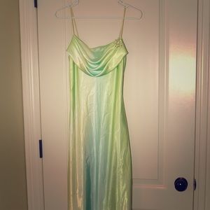 Green floor-length formal dress