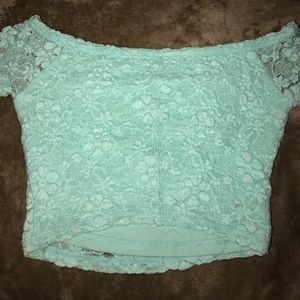 Hollister light blue crop top