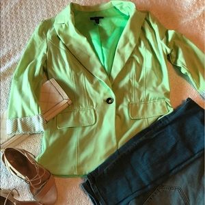 Mint green cotton blazer