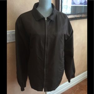 Men's Brown Nylon Bomber Jacket