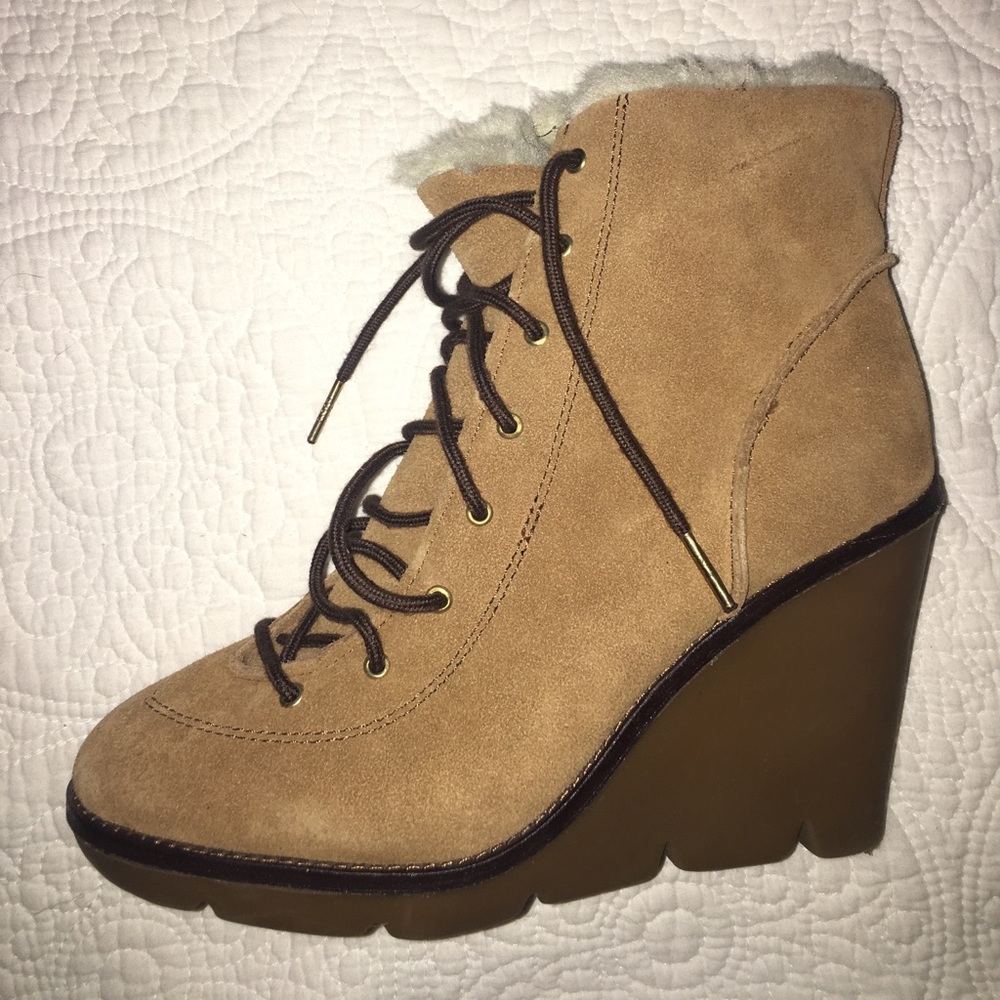 Michael Kors lace up wedge boots