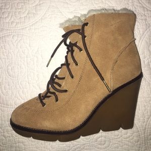 Michael Kors lace up wedge boots