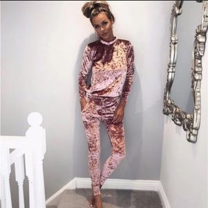 Sexy 2 piece velvet tracksuit