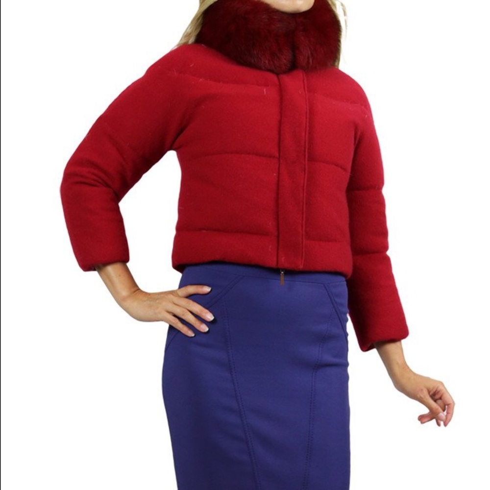 Magascioni cashmere quilted fox collar jacket.XS