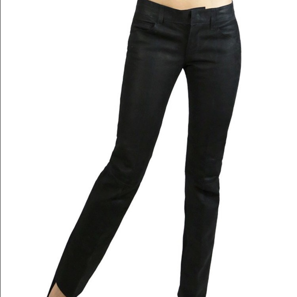 DDCLAB leather black straight leg pants. Size 26
