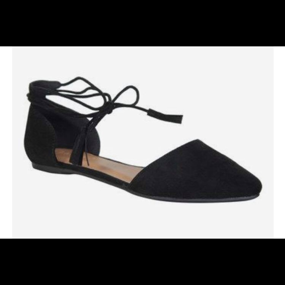 Black criss cross flats