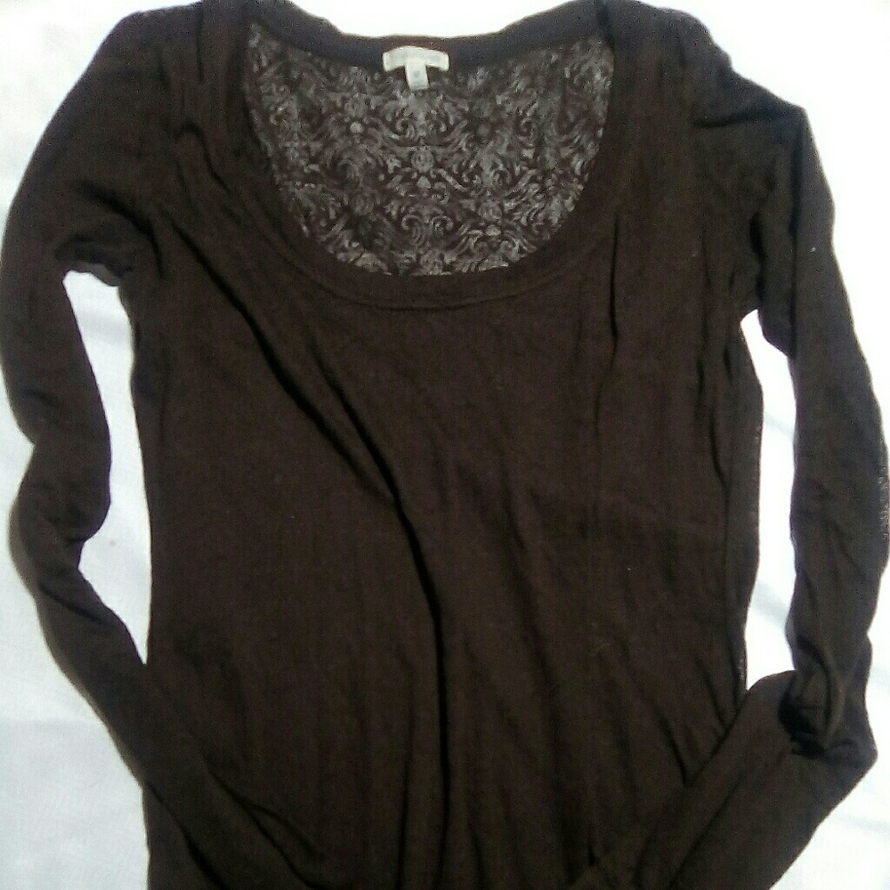 Sheer long sleeve maurices top