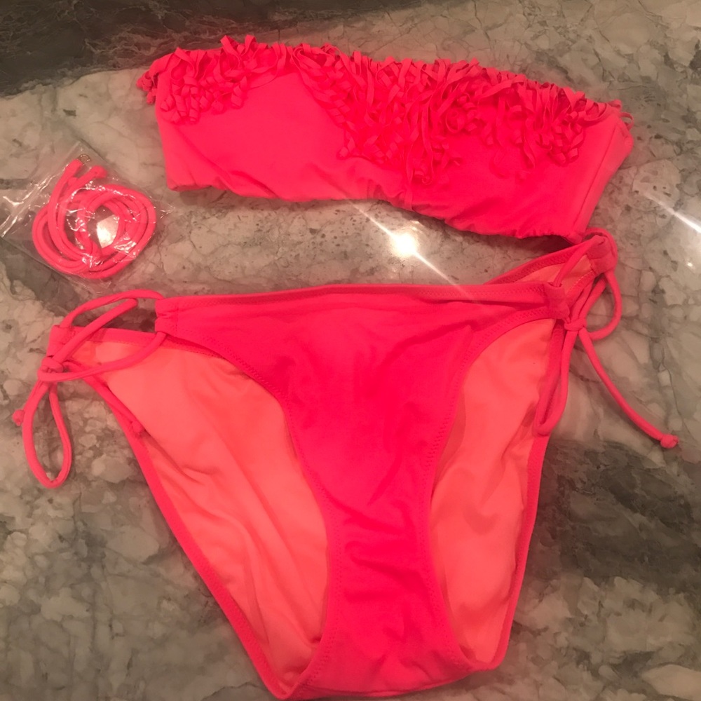 Hot pink bikini is gently used good condition.