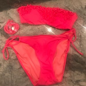 Hot pink bikini is gently used good condition.