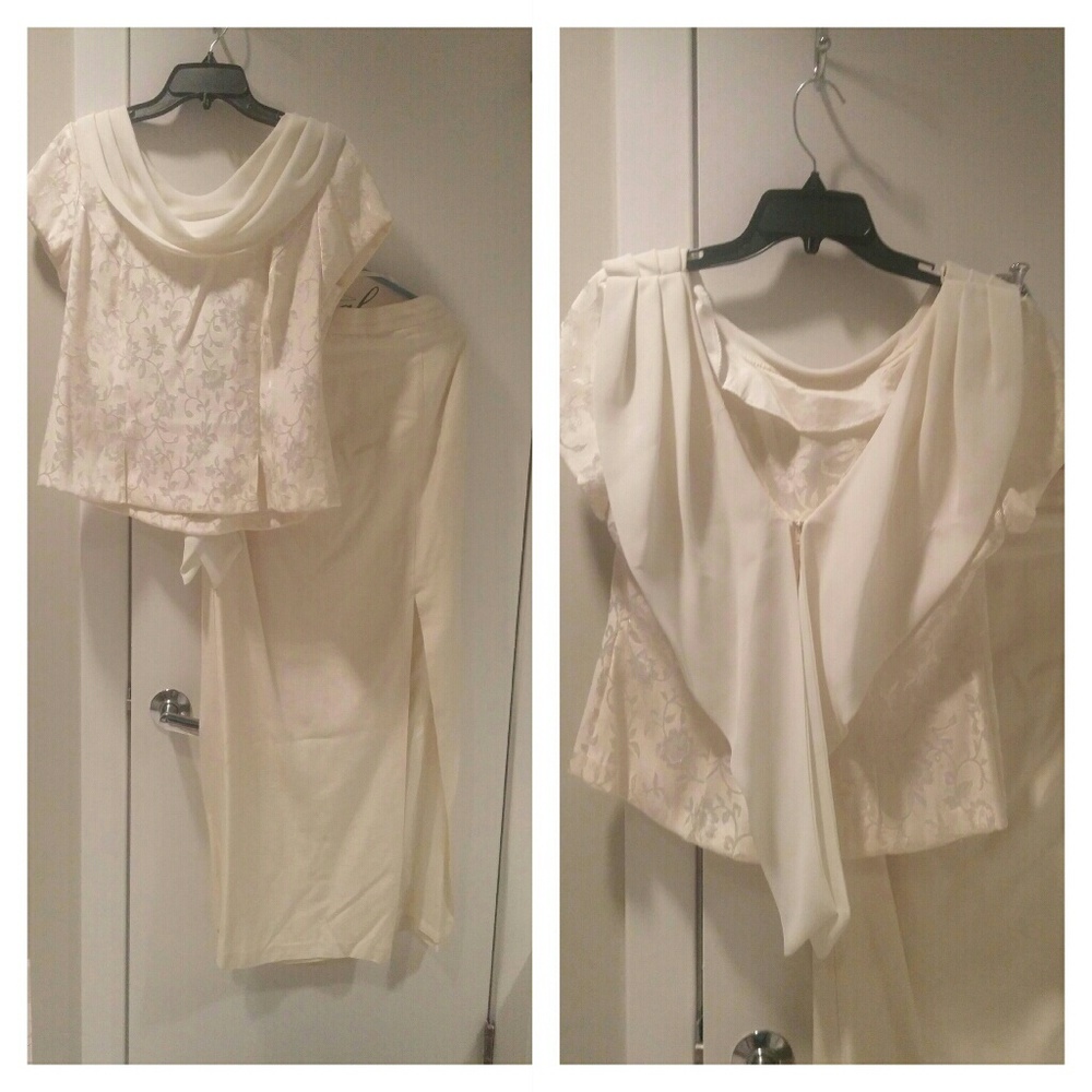 Formal 2 Piece Cream Mother's Dress