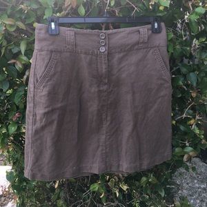 Ann Taylor Knee Length Taupe Pencil Linen