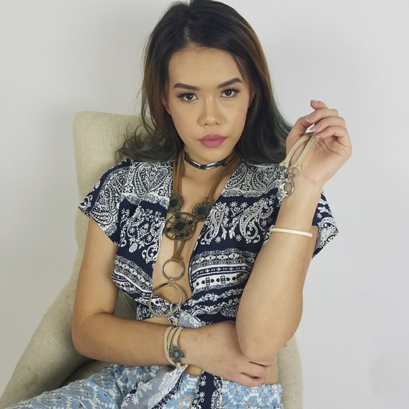 Chic Azucena Boho crop top! Comfy rayon! - Picture 5 of 5