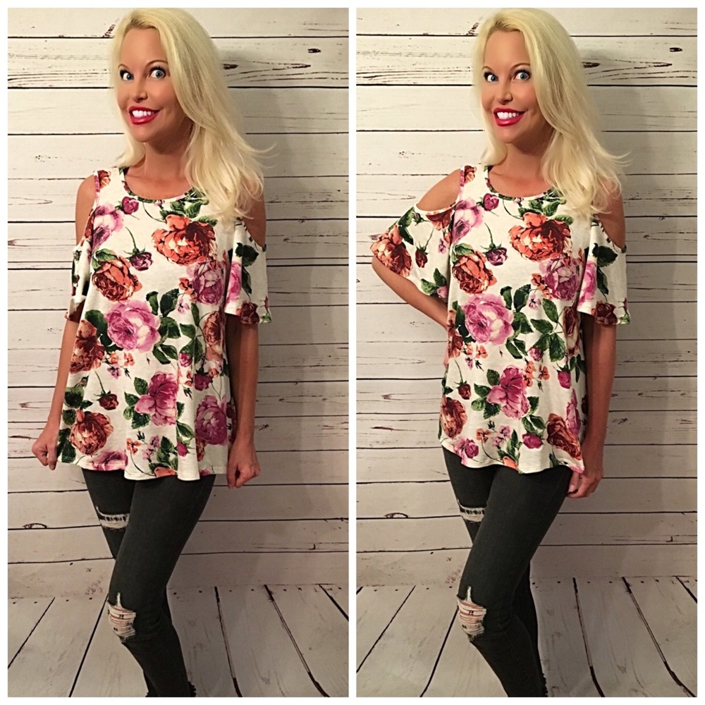 LAST One French Terry open shoulder tunic - Picture 4 of 5