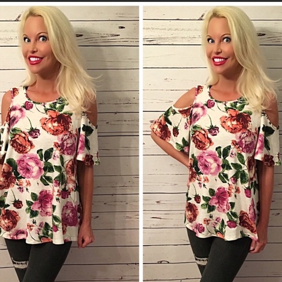 LAST One French Terry open shoulder tunic - Picture 3 of 5