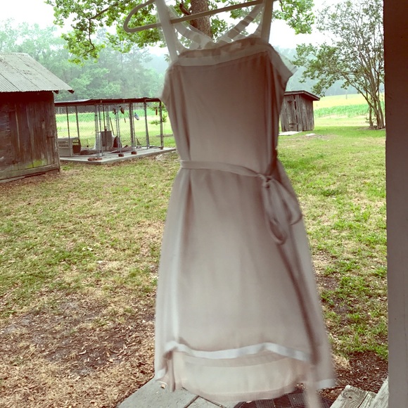 Only worn ONCE. Champagne silk dress. Size small. - Picture 3 of 5