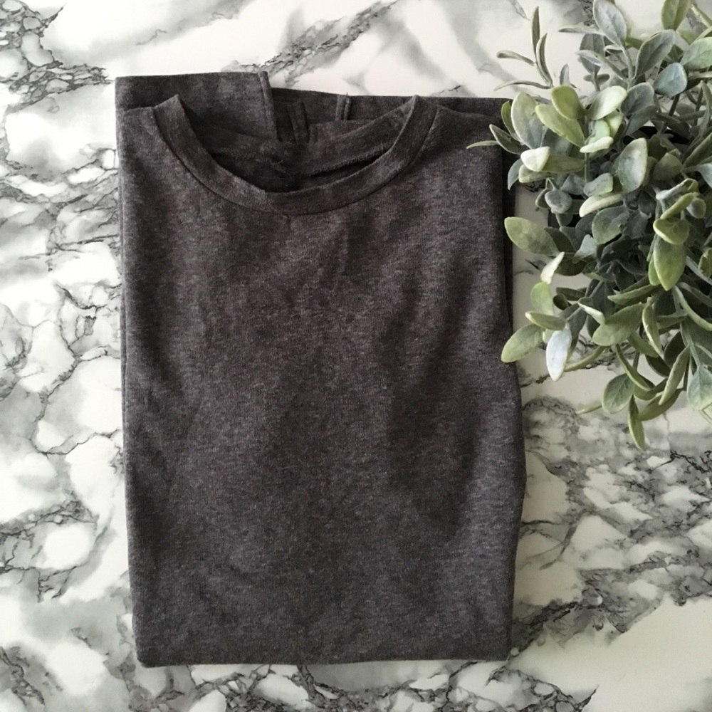 Grey Tunic Shirt W/ Side Slits