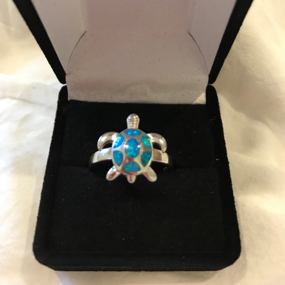 Silver and turquoise ring