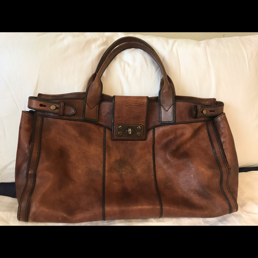 Fossil Executive Leather Work Tote / Handbag