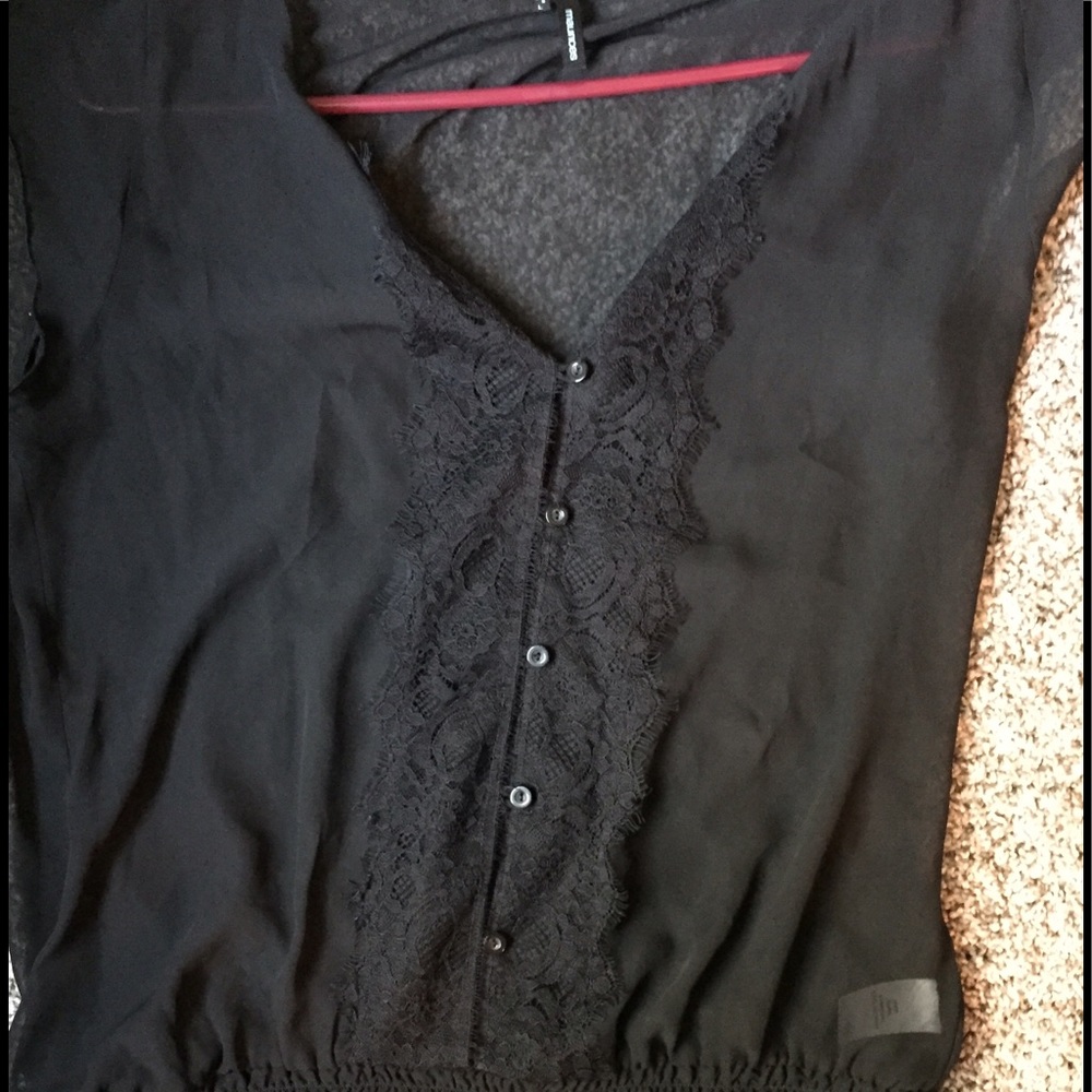 new no tag sheer black dress top Maurices  large