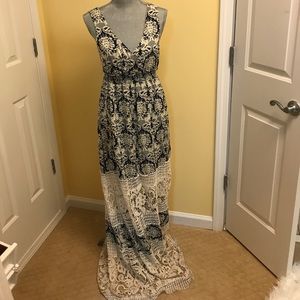 Lace & Blue Maxi Dress - size small