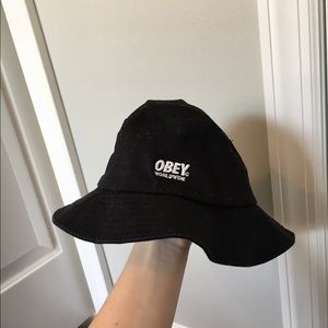 black obey bucket hat