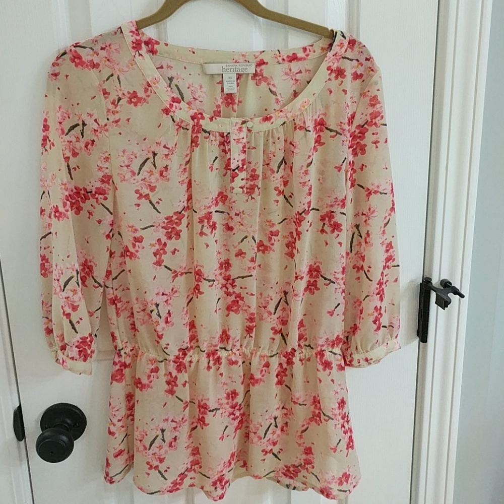 Banana republic floral blouse