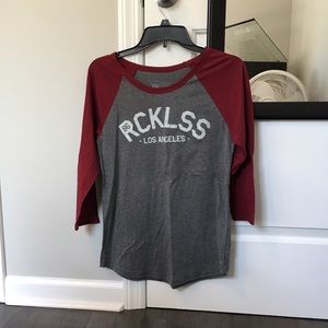 young & reckless baseball tee