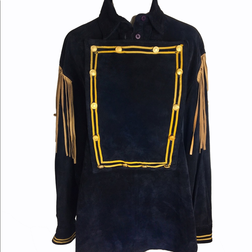 Double D Ranch Leather Fringe top medium jacket