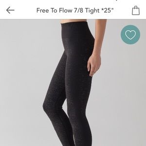 Lululemon Black/white Free to Flow 7/8 tights 4