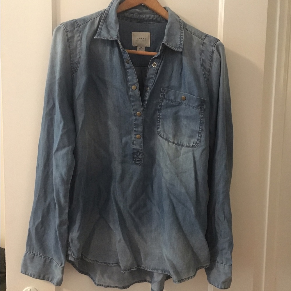 Today only listing: guess denim pullover shirt