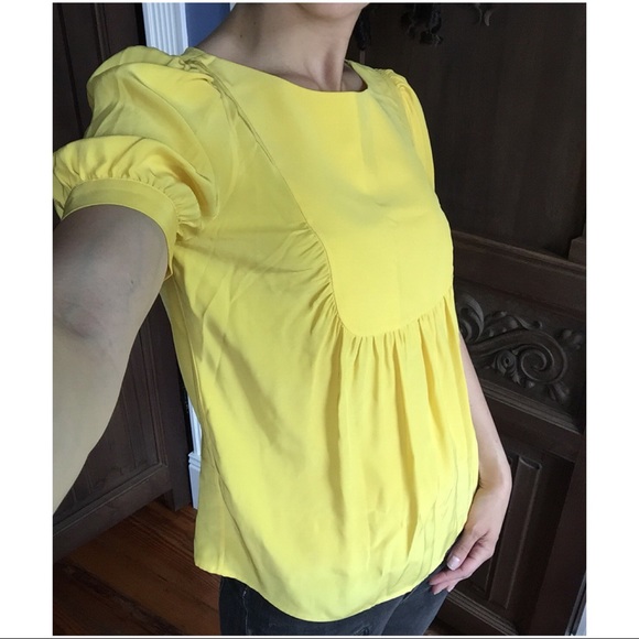 Loeffler Randall Tops - Loeffler Randall Yellow Silk Top