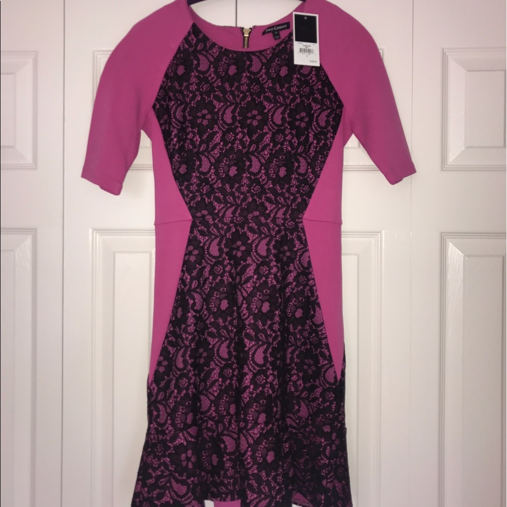 Pink and Black Lace Juicy Couture Dress