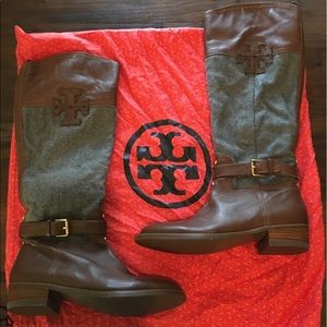 Tory Burch Boots w/ Tory storage bag. Size 10M