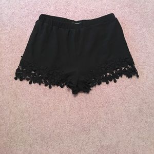 Black lace shorts