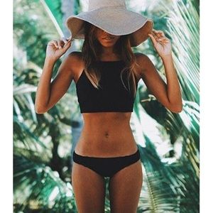 Black high neck bikini