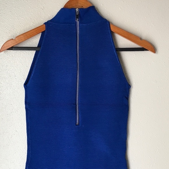 Olivaceous Sleeveless Chocker Neck Ribbed Dress - Picture 7 of 8