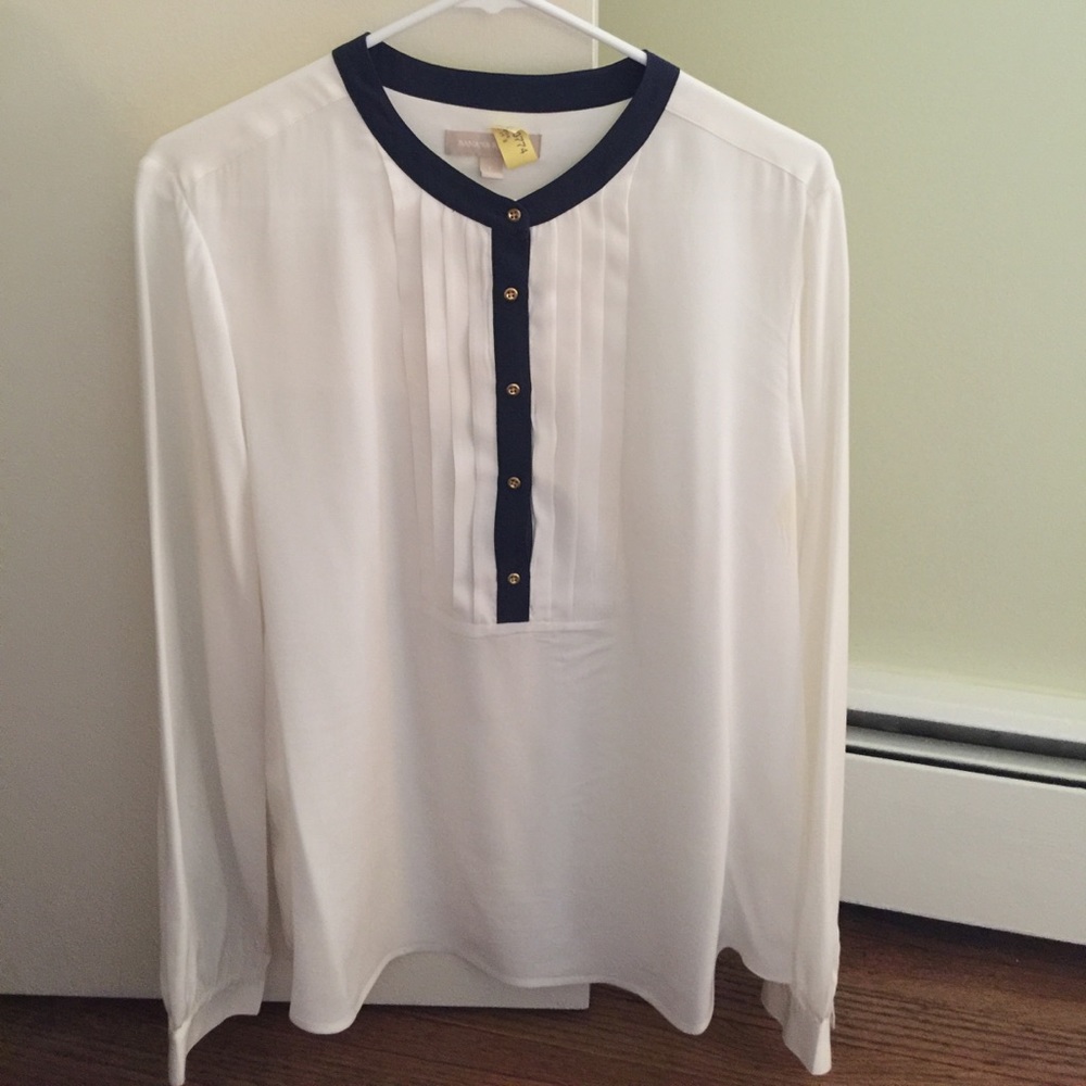 Banana Republic sheet blouse, white, size L
