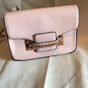 Light pink cross body with gold hardware